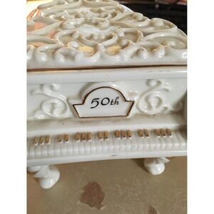 50th Anniversary ceramic piano music box, anniversary waltz box, gift, music box